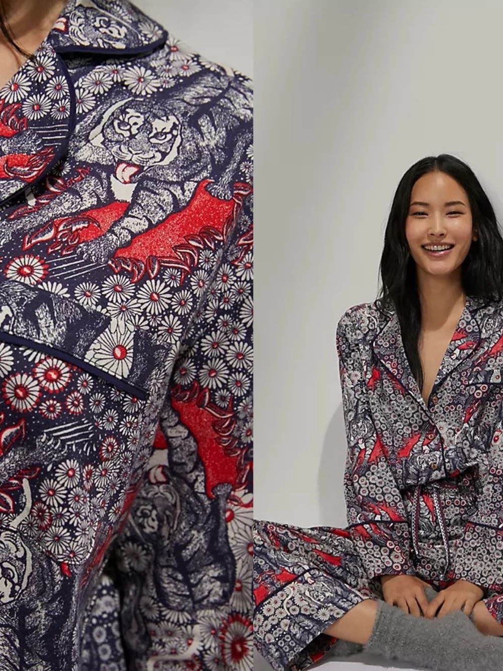 $58 PRE-OWNED Anthropologie x Florence Balducci Menagerie Flannel Sleep Top M